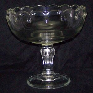 VTG Indiana Glass Scalloped Teardrop Pedestal Bowl